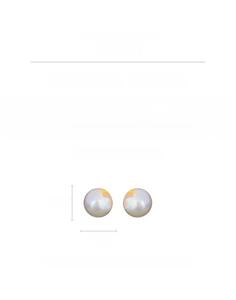 Detailed view of large 2.5cm pearl stud earrings with silver pins and alloy base