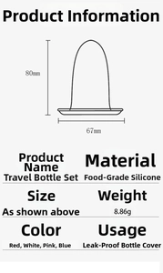 Technical drawing and dimensions of the leak-proof food-grade silicone travel bottle cover