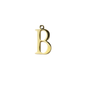 Polished gold stainless steel letter B pendant for DIY necklace jewelry making