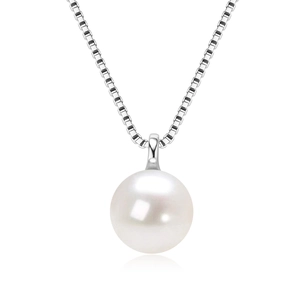 925 Sterling Silver Freshwater Pearl Necklace For Women Minimalist Elegant Rhinestone Pendant Necklace Dating Daily Fine Jewelry