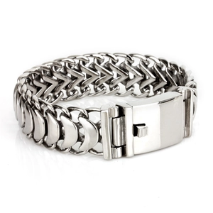 Polished silver dragon bone chain bracelet for men made of durable stainless steel
