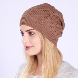 Women Men Slouchy Beanie Hat Thin Hollow Pointelle Knit Skull Cap Warm Windproof Acrylic Soft Pullover Hat Winter Autumn Accessory