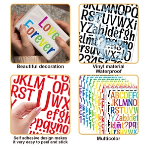 Waterproof vinyl alphabet letter stickers set for gift decoration and DIY crafts