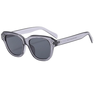 Vintage oversized sunglasses with transparent dark grey leopard print frames and dark lenses