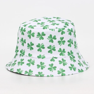 Unisex Outdoor Bucket Hat Sun Protection Polyester Tropical Floral Sunflower Mushroom Clover Print Summer Fisherman Hat For Travel