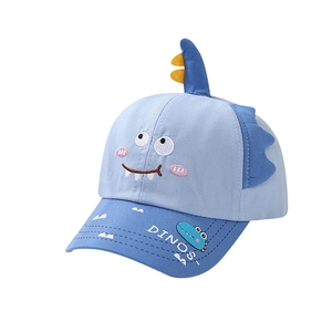 Light blue dinosaur baseball cap for children with 3D fins and DINOS embroidery detail