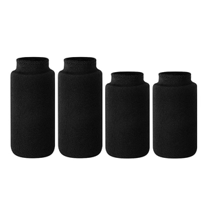 Set aus vier schwarzen Gel-Finger-Kühlpacks in zwei Größen für Kälte- und Wärmetherapie