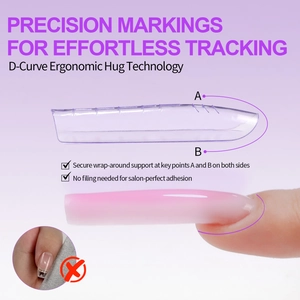 Detail van heldere nagelvormen met ergonomisch D-curve ontwerp en schaalverdeling