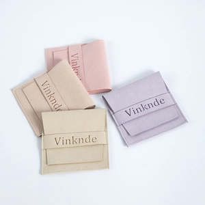 Pochettes à bijoux en microfibre suédée rose beige marron et violet pour le rangement