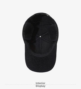 Detailed interior view of thermal winter baseball cap showing thick lining and ear flaps