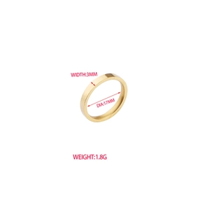 3mm minimalist gold titanium steel band ring with polished mirror finish for couples