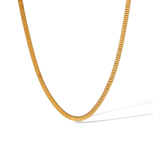 Flat gold snake chain necklace detail showing 0.4cm width and 40+5cm adjustable length