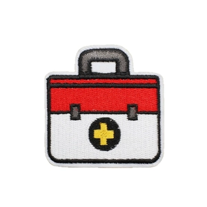 First aid kit embroidered patch with red and white colors for medical tactical gear