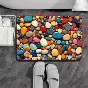 Detail of 80x50cm pebble pattern diatom mud bath mat with 31.5-inch size markings