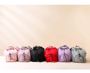 Travel gym bag with dry-wet separation available in six vibrant assorted colors