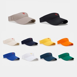 Unisex Baumwolle Leer Top Sonnenblende Hut Herz Stickerei Verstellbar UV-Schutz Atmungsaktiv Sommer Outdoor Sport Kappe