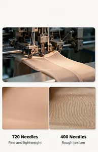 Détail du tissu tricoté sans couture à 720 aiguilles avec texture fine et élasticité