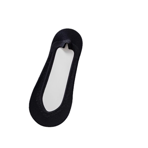 Women's ultra-thin black mesh invisible socks with anti-slip heel and cotton sole