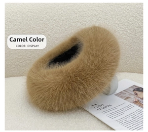 Harige faux fur muts dikke pluche warme winter hoofdband voor vrouwen stijlvol