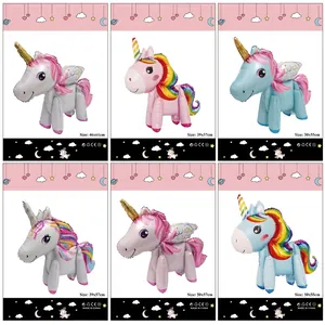 Ballons En Aluminium Licorne Debout 4D Film D'Aluminium Forme De Poney Dessin Animé Pour Décorations De Fête D'Anniversaire