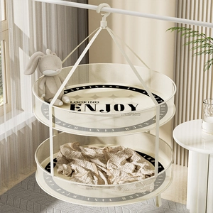 Folding Flat Drying Basket Breathable Mesh Windproof Hook For Sweaters Underwear Socks Rotating Hanging Net Dryer