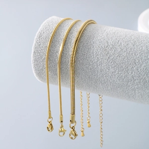 Stainless Steel Round Snake Chain Bracelet 18K Gold Plated Adjustable Fashion Jewelry For Men Women Unisex Elegant Accessory