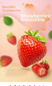 Detail of vibrant red strawberry patterns on high-quality disposable party tableware