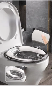 Detail of bidet basin with white TPR soft cushion and full-wrap ergonomic design