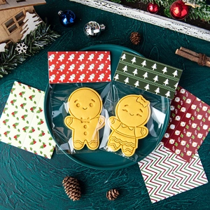 Japanese gingerbread man cookie mold set for DIY Christmas baking with yellow plastic stamps