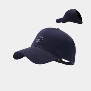 Ponytail Baseball Cap Cotton Bear Embroidery Breathable Sun Protection Adjustable Casual Sports Hat Women