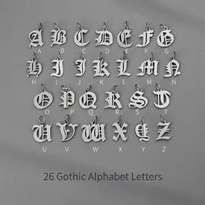 Ins style gothic letter pendant necklace set made of durable titanium steel for men and women
