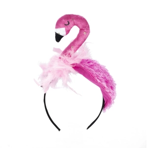 Pink flamingo headband with sequins and feathers for Halloween party costume