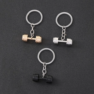 Dumbbell Keychain Mini Weight Lifting Charm Metal Keyring For Gym Fitness Enthusiasts Bodybuilding Gift Accessory