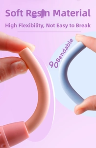 Detail of flexible resin eraser showing 90-degree bending flexibility without breaking
