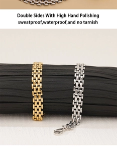 Detailed view of sweatproof gold and silver hip hop link bracelets with lobster clasps
