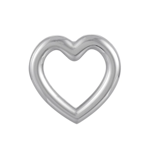Polished silver heart-shaped hollow pendant with creative minimalist openwork design