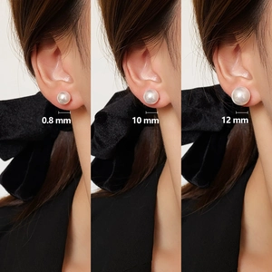 Artificial Pearl Stud Earrings Simple Round Elegant Jewelry With Silver Earring Post For Women French Style