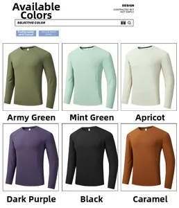 Mise en page matricielle de t-shirts hommes à manches longues en six coloris variés