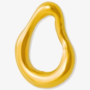 Minimalist 304 stainless steel gold irregular circular pendant with polished finish