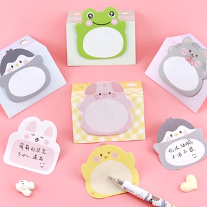 Standing cartoon animal sticky notes in various colors for desktop organization