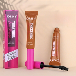 Brown thickening brow mascara with hair-like fibers and waterproof vegan formula by DNM