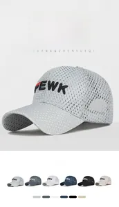 Detailed close-up of FEWK 3D embroidery and breathable mesh texture on the baseball cap