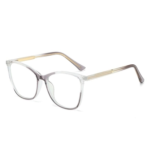Cat eye blue light blocking glasses with purple gradient TR90 frames and metal temples