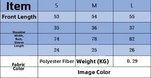 Detailed size chart with measurements for the loose-fit ribbed knit top in S, M, and L