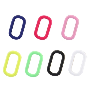 Set of seven colorful oval enamel link pendants for DIY jewelry and bag charms