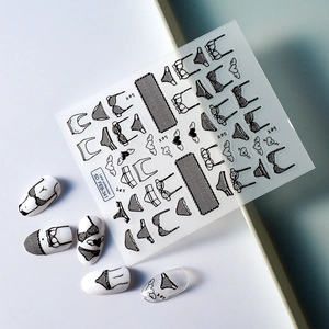 5D embossed nail stickers featuring sexy black lace bikini and heart designs for manicure