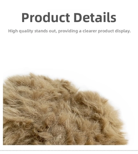Close-up detail of soft brown plush knitted beanie fabric showing thick warm texture
