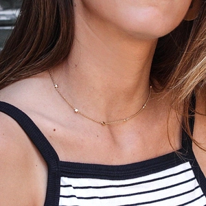 S925 silver minimalist gold chain necklace featuring multiple small star pendants