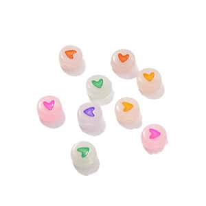 Luminous heart round beads 7x4mm for DIY crafts and handmade jewelry making