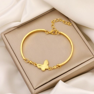 Elegant Alloy Gold Silver Butterfly Charm Bracelet For Women Adjustable Chain Fashion Bracelet Jewelry Gift For Girlfriend